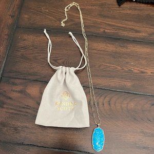 NWOT Kendra Scott long pendant necklace - Gold/Turquoise